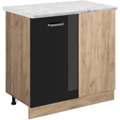 Vicco - Armario de esquina R-Line, Negro brillo intenso, 86cm - Cocina Vicco - Armario de esquina R-Line, Negro brillo intenso, 86cm - Cocina
