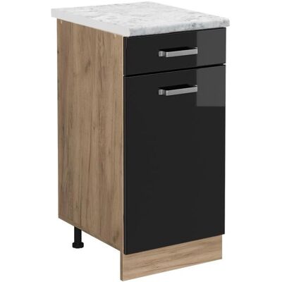 Vicco - Gabinete de cocina base negro brillante de 40cm Vicco - Gabinete de cocina base negro brillante de 40cm