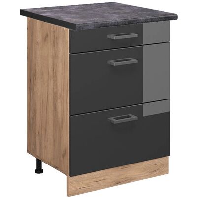 Gabinete de cocina Vicco R-Line - Antracita, 60cm, Altura ajustable Gabinete de cocina Vicco R-Line - Antracita, 60cm, Altura ajustable