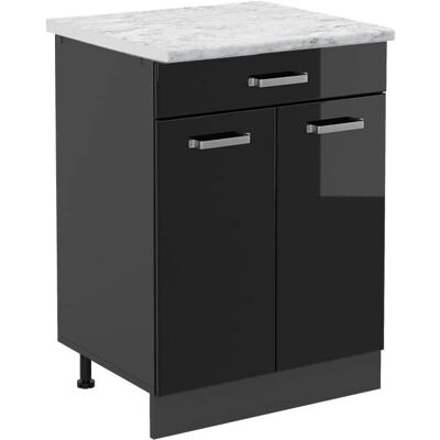Vicco Schwarzer Hochglanz Küchenunterschrank R-Line - Küchenunterschrank Vicco Schwarzer Hochglanz Küchenunterschrank R-Line - Küchenunterschrank