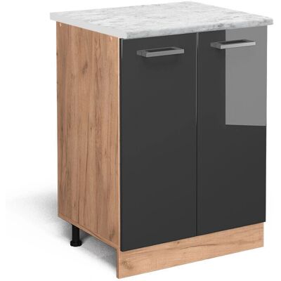 Vicco R-Line Marmor 60cm Antrazit Hochglanz Küchenunterschrank Vicco R-Line Marmor 60cm Antrazit Hochglanz Küchenunterschrank