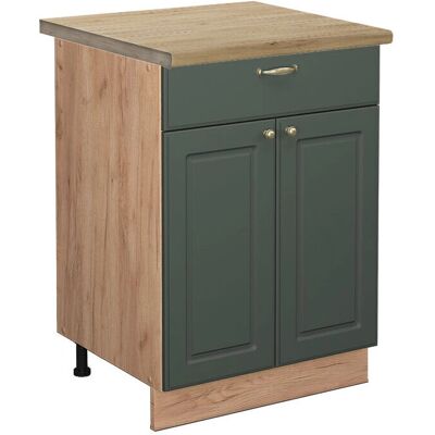 Gabinete base de cocina Vicco Fame-Line - Verde dorado, 60cm, cajón Gabinete base de cocina Vicco Fame-Line - Verde dorado, 60cm, cajón
