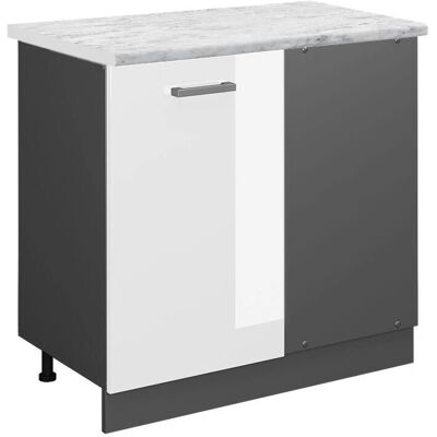 Armario de esquina Vicco - Mármol ET 86cm - Blanco alto brillo Armario de esquina Vicco - Mármol ET 86cm - Blanco alto brillo