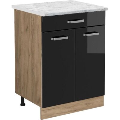 Vicco - Armario de cocina R-Line - Negro brillo intenso - 60cm Vicco - Armario de cocina R-Line - Negro brillo intenso - 60cm