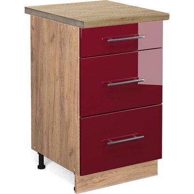 Vicco Modelo ET Roble Frontal Alto Brillo - Mueble Bajo Cocina Vicco Modelo ET Roble Frontal Alto Brillo - Mueble Bajo Cocina