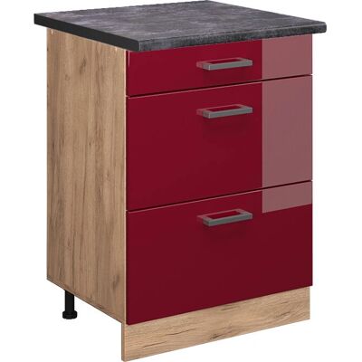 Mueble bajo de cocina Vicco R-Line, Burdeos alto brillo - Mueble de cocina Mueble bajo de cocina Vicco R-Line, Burdeos alto brillo - Mueble de cocina