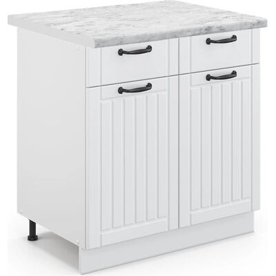 Vicco - Mueble bajo de cocina Fame-Line, Blanco casa de campo, 80 cm - Mueble de cocina Vicco - Mueble bajo de cocina Fame-Line, Blanco casa de campo, 80 cm - Mueble de cocina