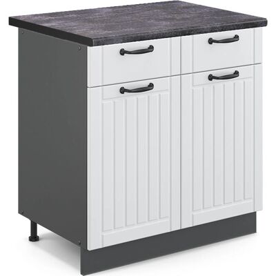 Vicco - Armario de cocina Fame-Line - Blanco campo, 80cm, Antracita Vicco - Armario de cocina Fame-Line - Blanco campo, 80cm, Antracita