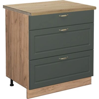 Gabinete de Cocina Vicco ET Roble - 80cm, 3 Cajones Gabinete de Cocina Vicco ET Roble - 80cm, 3 Cajones