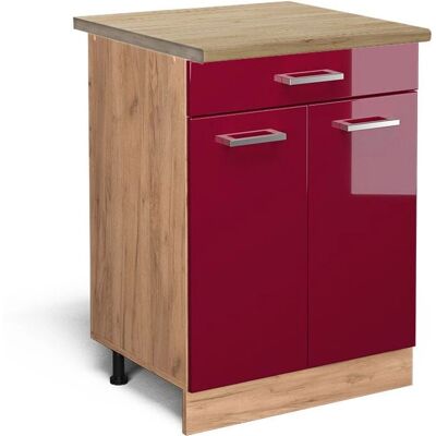 Gabinete de Cocina Vicco R-Line - Rojo Burdeos, Ajustable, 60cm Gabinete de Cocina Vicco R-Line - Rojo Burdeos, Ajustable, 60cm