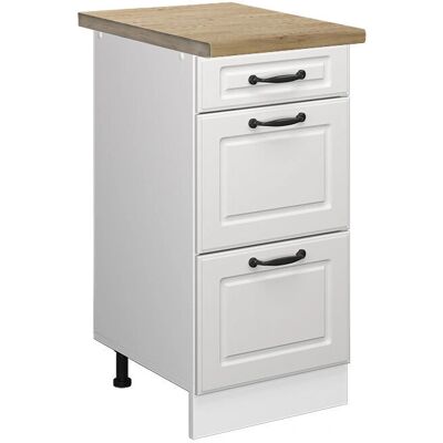 Gabinete inferior de cocina Vicco R-Line, Blanco country, 40 cm, cajones Gabinete inferior de cocina Vicco R-Line, Blanco country, 40 cm, cajones