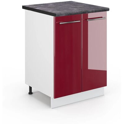 Armario bajo de cocina Vicco Fame-Line - 60cm, Rojo Burdeos, Antracita Armario bajo de cocina Vicco Fame-Line - 60cm, Rojo Burdeos, Antracita