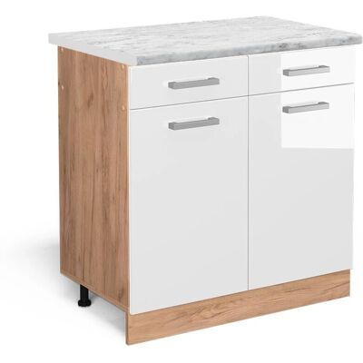 Vicco - Mueble de cocina R-Line, Blanco alto brillo, 80cm - Muebles de cocina Vicco - Mueble de cocina R-Line, Blanco alto brillo, 80cm - Muebles de cocina