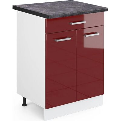 Gabinete base de cocina Vicco R-Line - 60cm, Burdeos Rojo Alto Brillo Gabinete base de cocina Vicco R-Line - 60cm, Burdeos Rojo Alto Brillo