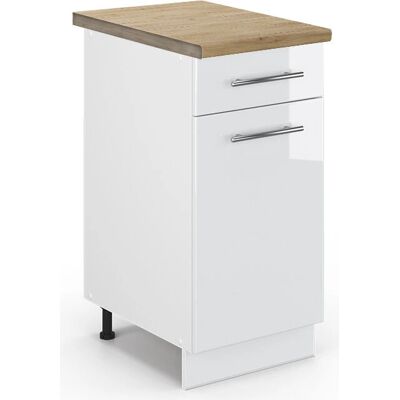 Mueble bajo de cocina Vicco Fame-Line - 40 cm, Blanco brillante y Roble Mueble bajo de cocina Vicco Fame-Line - 40 cm, Blanco brillante y Roble