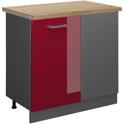 Armario de esquina Vicco R-Line - Rojo Burdeos, 86 cm, Alto brillo - Muebles de cocina Armario de esquina Vicco R-Line - Rojo Burdeos, 86 cm, Alto brillo - Muebles de cocina