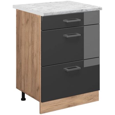 Gabinete de Cocina Vicco - 60cm Antracita Alto Brillo Mármol Gabinete de Cocina Vicco - 60cm Antracita Alto Brillo Mármol