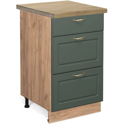 Vicco Modelo Fame-Line Gabinete Bajo de Cocina - Verde Dorado Campestre - 50cm Vicco Modelo Fame-Line Gabinete Bajo de Cocina - Verde Dorado Campestre - 50cm