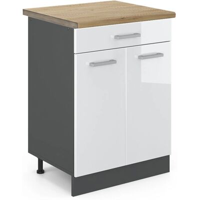 Gabinete de cocina Vicco ET Roble - 80cm - Blanco brillante Gabinete de cocina Vicco ET Roble - 80cm - Blanco brillante