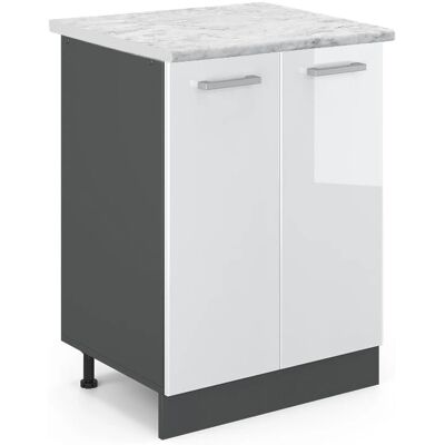 Vicco - Mueble bajo de cocina 60cm - Blanco alto brillo - R-Line Vicco - Mueble bajo de cocina 60cm - Blanco alto brillo - R-Line