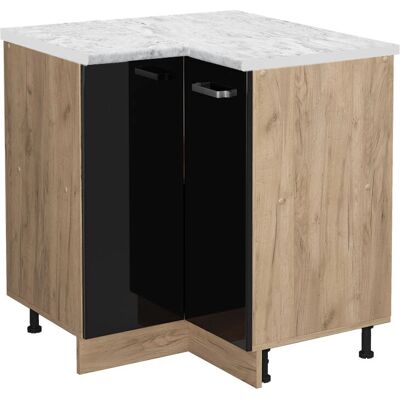 Armario de esquina Vicco - Negro brillo intenso, 75.6 cm - Almacenamiento de esquina Armario de esquina Vicco - Negro brillo intenso, 75.6 cm - Almacenamiento de esquina