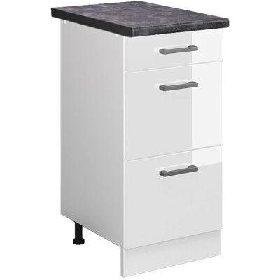 Gabinete de cocina base R-Line Vicco - Blanco alto brillo/Antracita Gabinete de cocina base R-Line Vicco - Blanco alto brillo/Antracita