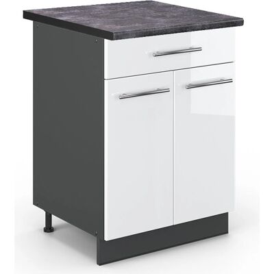 Gabinete de Cocina Vicco Fame-Line 60cm - Blanco Brillo/Antracita Gabinete de Cocina Vicco Fame-Line 60cm - Blanco Brillo/Antracita