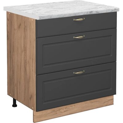 Vicco Modelo Fame-Line Mueble Bajo de Cocina - Antracita-oro Vicco Modelo Fame-Line Mueble Bajo de Cocina - Antracita-oro