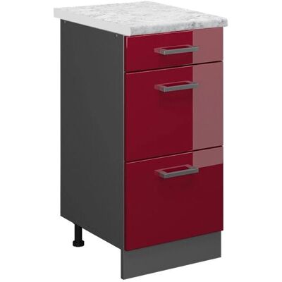 VICCO Mueble Bajo de Cocina R-Line 40cm Burdeos Alto Brillo Moderno VICCO Mueble Bajo de Cocina R-Line 40cm Burdeos Alto Brillo Moderno