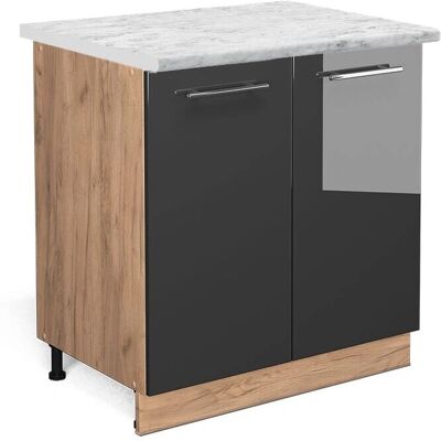 Armario bajo para fregadero Vicco Fame-Line - Antracita alto brillo - Mueble de cocina Armario bajo para fregadero Vicco Fame-Line - Antracita alto brillo - Mueble de cocina