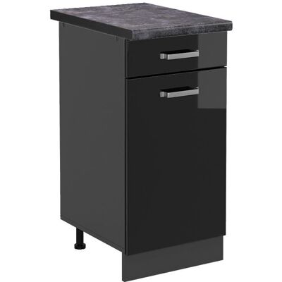 Armario de Cocina Vicco - Negro Brillo Alto / Antracita - 40cm - R-Line Armario de Cocina Vicco - Negro Brillo Alto / Antracita - 40cm - R-Line