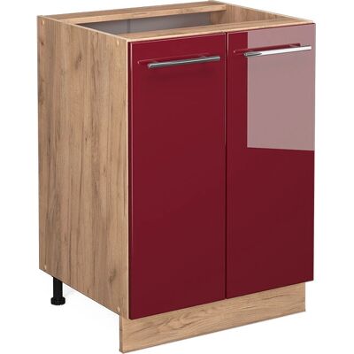 Gabinete de Cocina Vicco Fame-Line - Rojo Burdeos, 60cm, Alto brillo Gabinete de Cocina Vicco Fame-Line - Rojo Burdeos, 60cm, Alto brillo