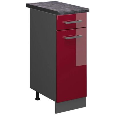 Gabinete de cocina Vicco R-Line - Rojo Burdeos alto brillo/Antracita - 30cm Gabinete de cocina Vicco R-Line - Rojo Burdeos alto brillo/Antracita - 30cm