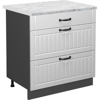 Vicco Modelo - Blanco casa de campo - Mueble bajo de cocina 80cm Vicco Modelo - Blanco casa de campo - Mueble bajo de cocina 80cm