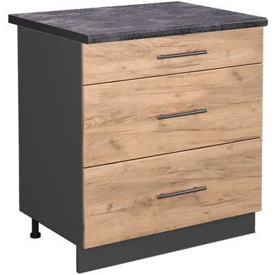 Fame-Line Mueble de Cocina de 80cm con 3 Cajones - Mobiliario de Cocina Fame-Line Mueble de Cocina de 80cm con 3 Cajones - Mobiliario de Cocina