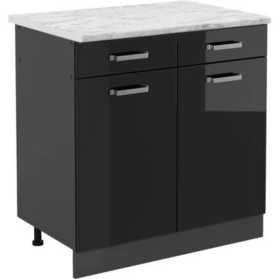 Vicco Modelo ET Mármol - Gabinete de Cocina Brillo Alto Negro Vicco Modelo ET Mármol - Gabinete de Cocina Brillo Alto Negro