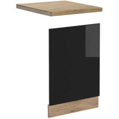 Panel de Cocina Vicco R-Line - Negro Brillo Intenso/Roble - 45cm - Panel de Cocina Panel de Cocina Vicco R-Line - Negro Brillo Intenso/Roble - 45cm - Panel de Cocina