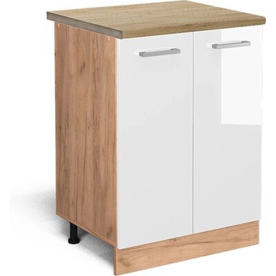 Gabinete de cocina Vicco R-Line - Blanco alto brillo / Roble dorado Gabinete de cocina Vicco R-Line - Blanco alto brillo / Roble dorado