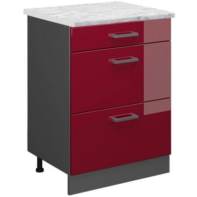 VICCO R-Line Küchenschrank - Burgunderrot - 60cm Breite VICCO R-Line Küchenschrank - Burgunderrot - 60cm Breite