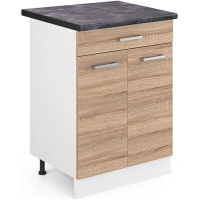 Vicco Sonoma/Blanco R-Line Armario de Cocina - 60cm, Ajustable Vicco Sonoma/Blanco R-Line Armario de Cocina - 60cm, Ajustable