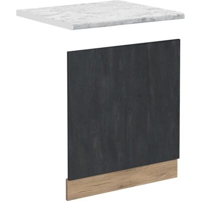 Panel de Cocina Vicco R-Line - 60cm Negro/Oak Dorado - Frontal Panel de Cocina Vicco R-Line - 60cm Negro/Oak Dorado - Frontal