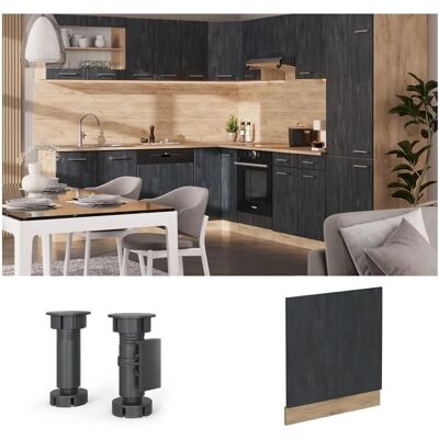 Vicco R-Line Küchenpaneel - 60cm Schwarz Beton & Eiche Gold Vicco R-Line Küchenpaneel - 60cm Schwarz Beton & Eiche Gold