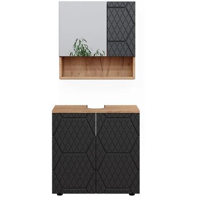 Conjunto de Muebles de Baño Vicco Irma - Roble Dorado / Antracita Conjunto de Muebles de Baño Vicco Irma - Roble Dorado / Antracita