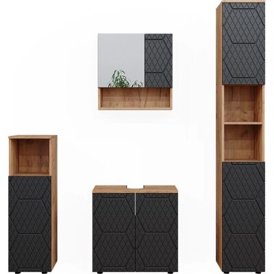 Conjunto de Muebles de Baño Vicco Irma - Moderno, 4 Piezas, Pies Ajustables Conjunto de Muebles de Baño Vicco Irma - Moderno, 4 Piezas, Pies Ajustables