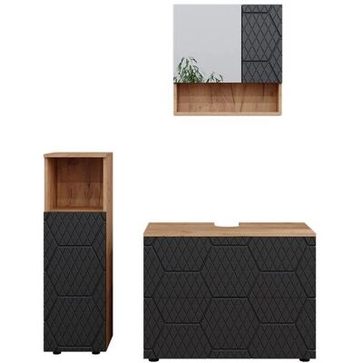 Conjunto de Muebles de Baño Vicco Irma - 3 Piezas, Roble Dorado Conjunto de Muebles de Baño Vicco Irma - 3 Piezas, Roble Dorado
