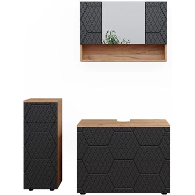 Conjunto de Muebles de Baño Vicco Irma - Roble Dorado / Antracita Conjunto de Muebles de Baño Vicco Irma - Roble Dorado / Antracita