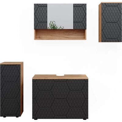 Conjunto de muebles de baño Vicco Irma - Rayas antracita Conjunto de muebles de baño Vicco Irma - Rayas antracita