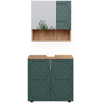 Ensemble de Mobilier de Salle de Bain Vicco Irma - Vert - 2 Pièces - Base 60cm - Publicité Ensemble de Mobilier de Salle de Bain Vicco Irma - Vert - 2 Pièces - Base 60cm - Publicité