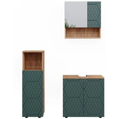Conjunto de muebles de baño Vicco Irma - Verde, 3 partes Conjunto de muebles de baño Vicco Irma - Verde, 3 partes