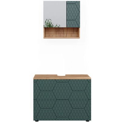 Conjunto de Muebles de Baño Vicco Irma - Verde - Almacenamiento Moderno Conjunto de Muebles de Baño Vicco Irma - Verde - Almacenamiento Moderno